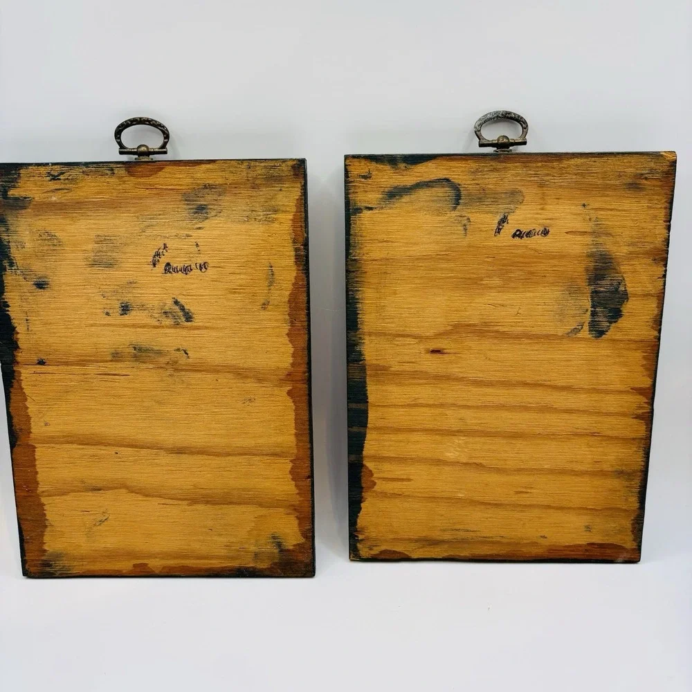 Vintage‎ Pinkie Blue Boy Wall Plaques Set Cottagecore Victorian Shabby